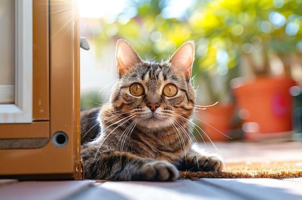 Wie bringe ich meiner Katze bei, eine Katzenklappe zu benutzen?